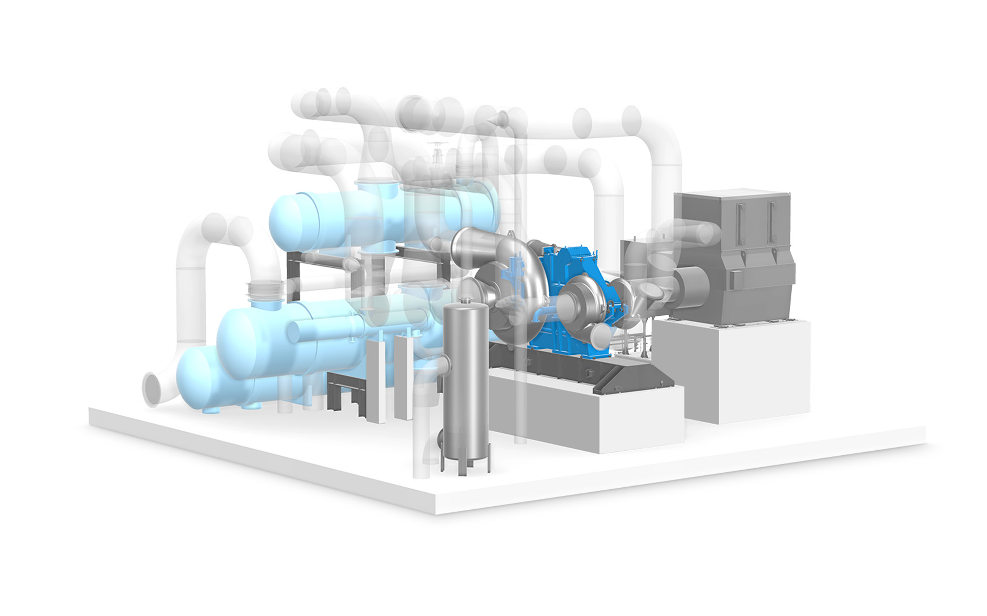 Rendering of the VCC heat pumps