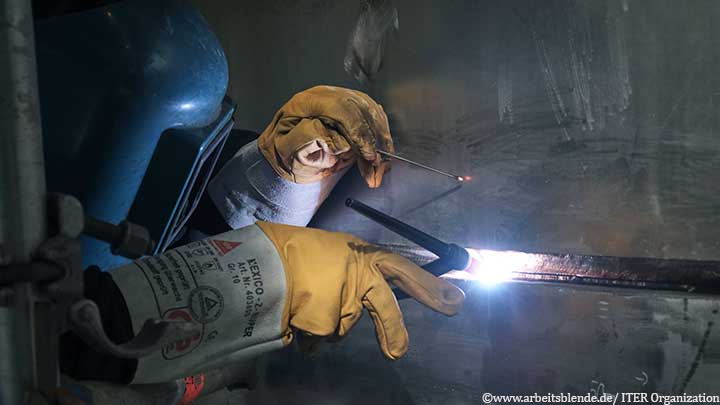 A MAN welder working on the ITER site in France
