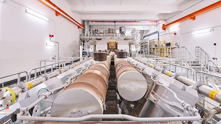 MAN 20V35/44G gas engine in a power plant in Chemnitz, Germany