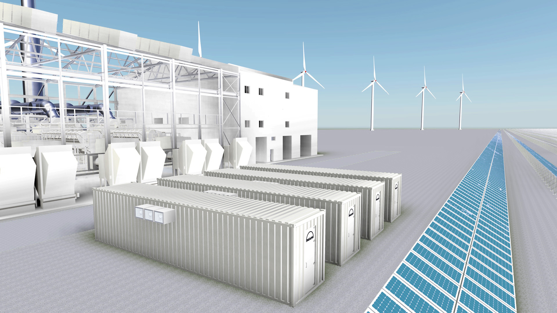 Hybrid power plant paper cut visual