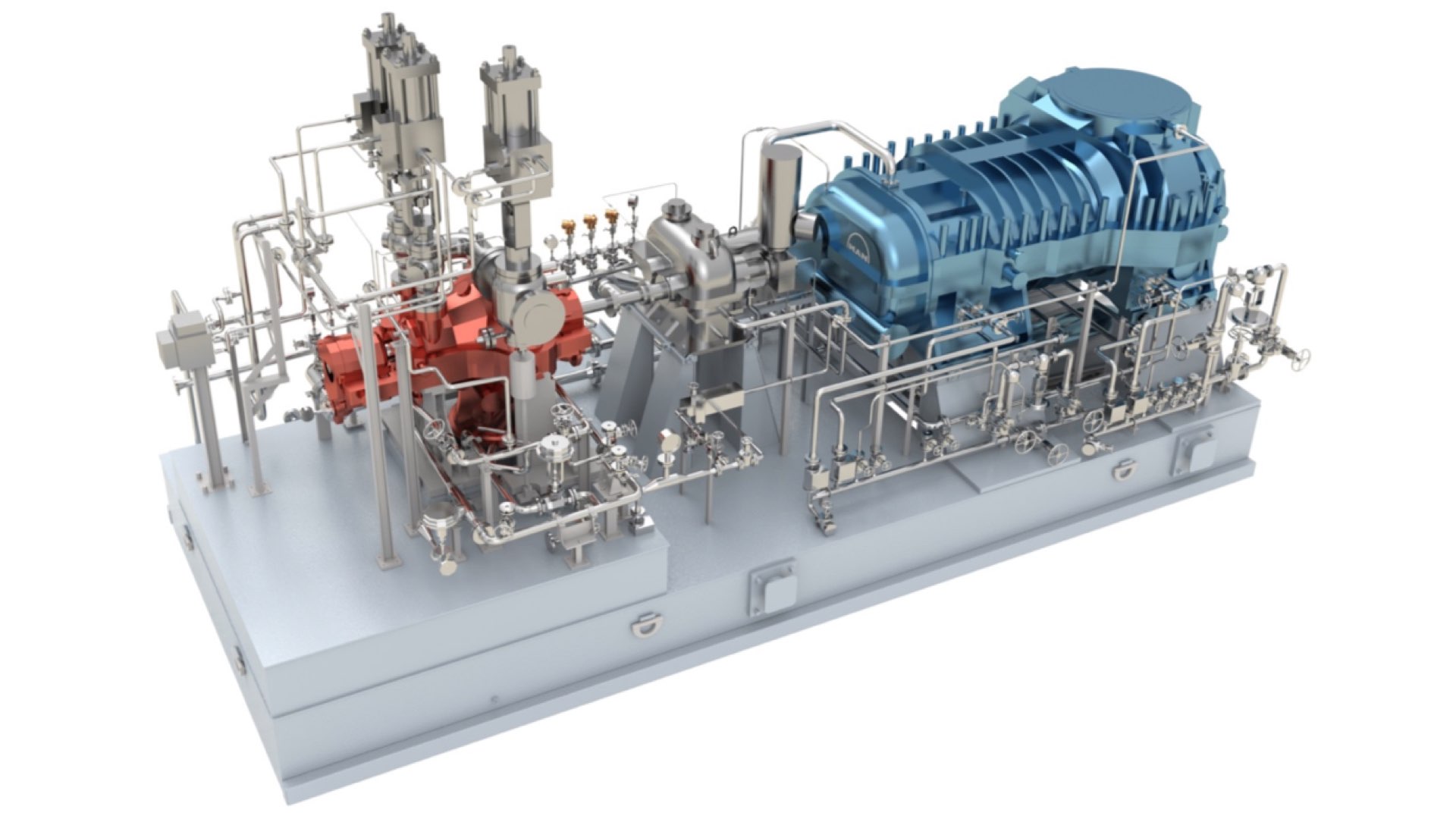 reference1-chemicals-process-industry Screw compressor rendered image