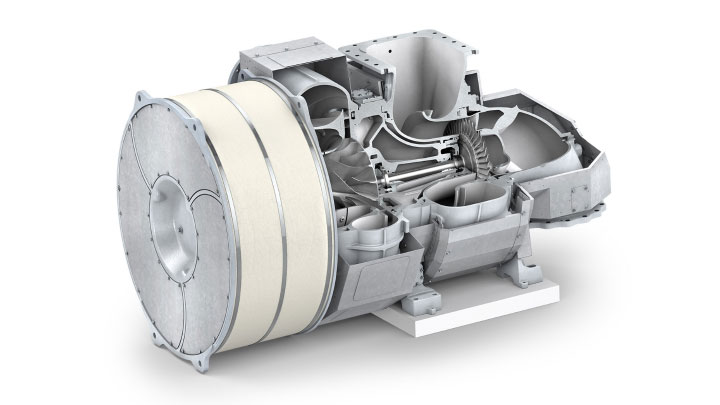 rendering cross-cut of turbocharger