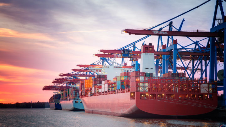 container ship at terminal